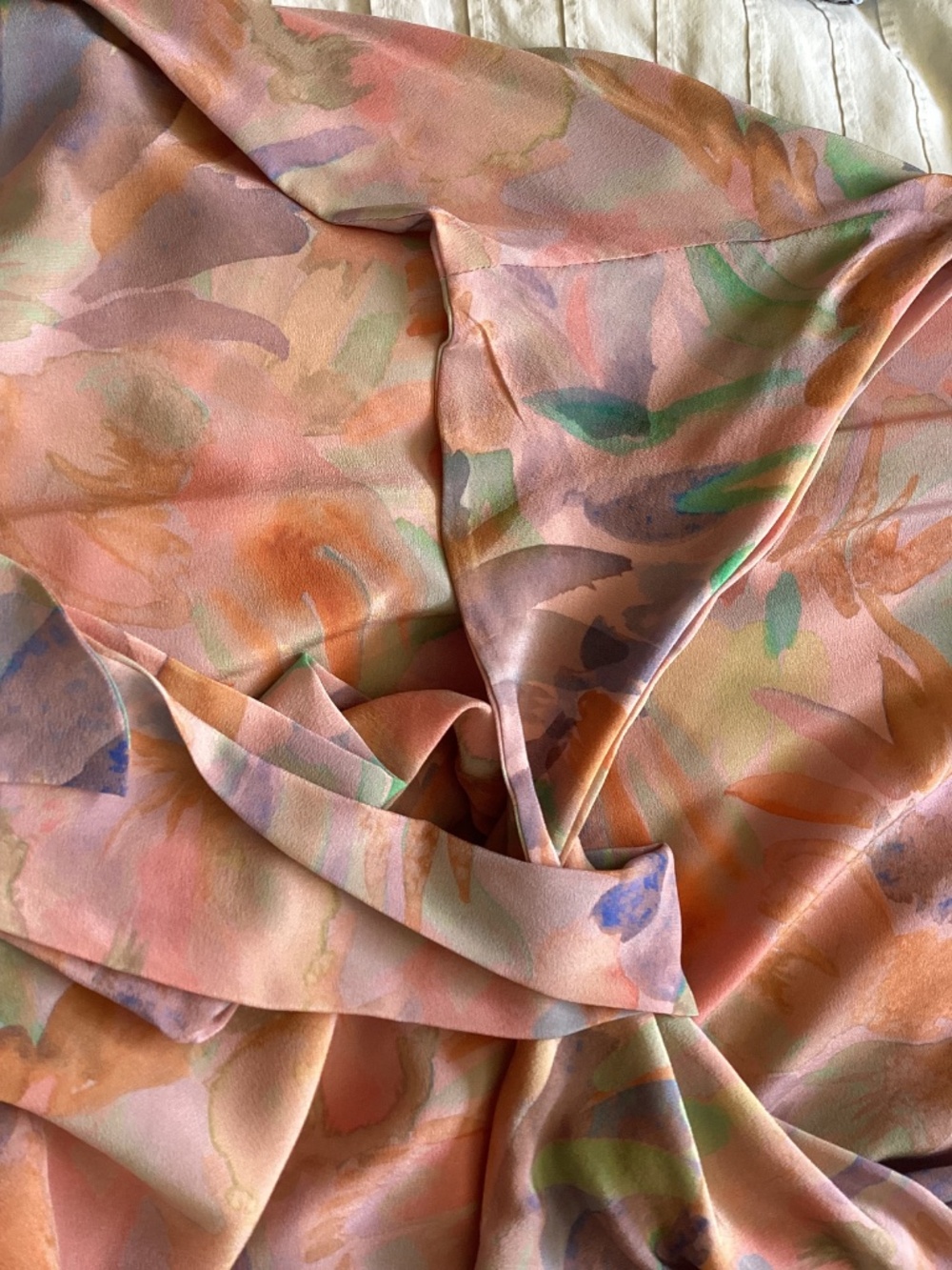 ANNTIAN lovely simple Print Silk Floral One Size Fits Most NWT - Picture 7 of 10